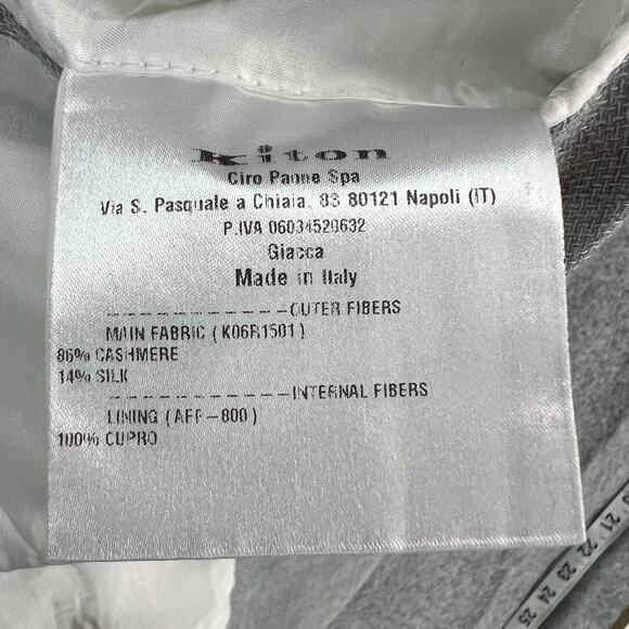 Kiton Trillion Blazer Men 38S Gray Cashmere Silk 3 Button Vented Career Italy - Picture 15 of 16